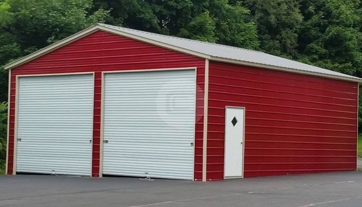 24×41 Vertical Roof Enclosed Garage