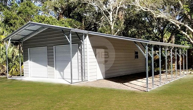 36×36 Garage with lean-to
