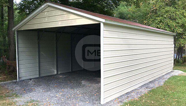 18x30 Three Sided Carport Enclosed Metal Carport Price