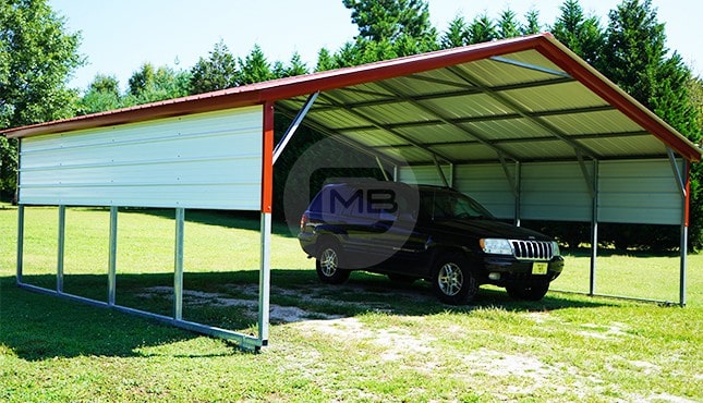 24×21 Vertical Roof Steel Carport
