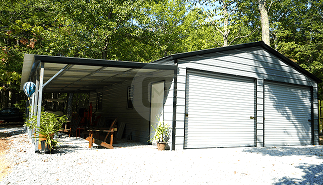 36×36 Lean-to Garage Building