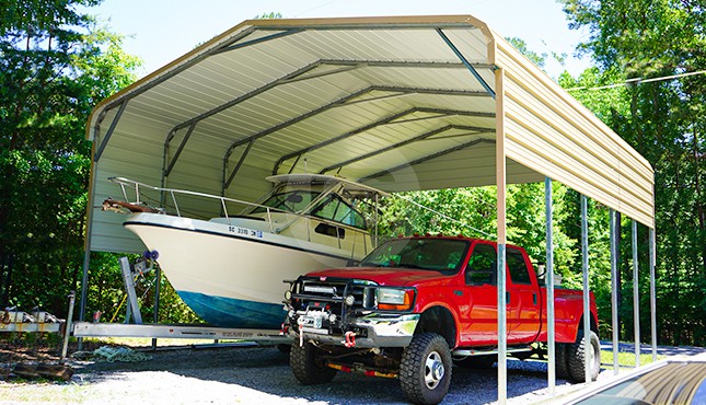 24×26 Regular Roof Boat Carport