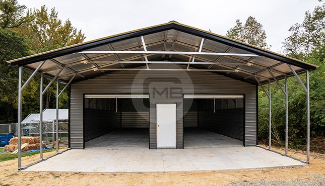 30x51x10 Garage with Covered Porch