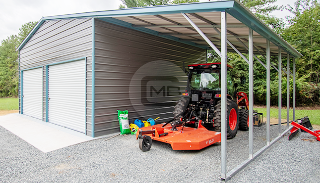 36x26x12/9 Garage with Lean-To