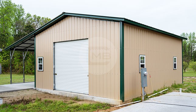24x31 Metal Garage with 12x31 Lean To